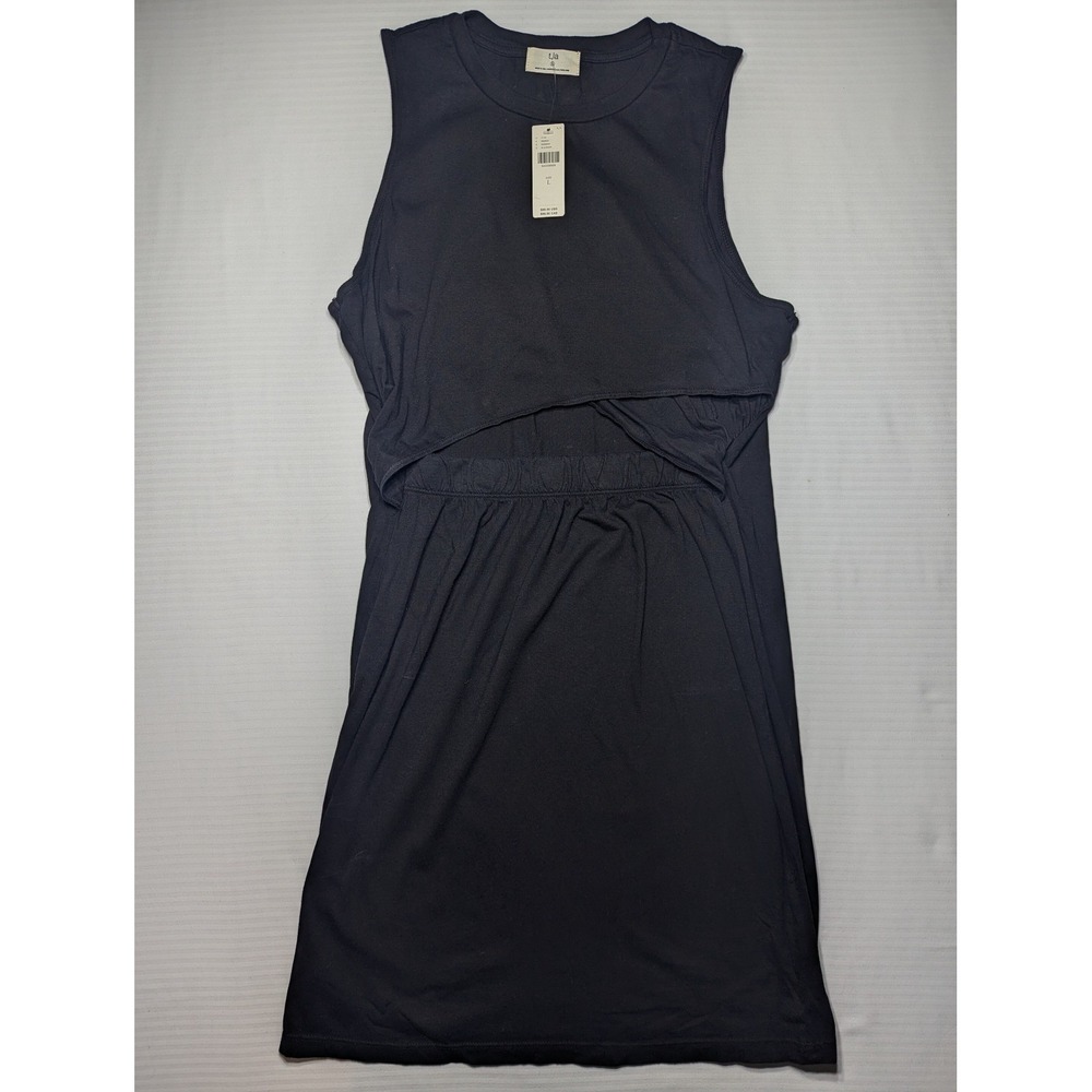 NWT Anthropologie t.la Black Cutout Sleeveless Knit Midi Dress Large L